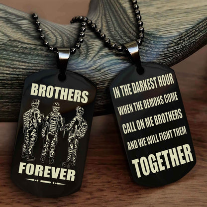 DRB Personalized Double Sided Dog Tag For My Brother - Call On Me Brother And We Will Fight Them Together Gift For Your Friend