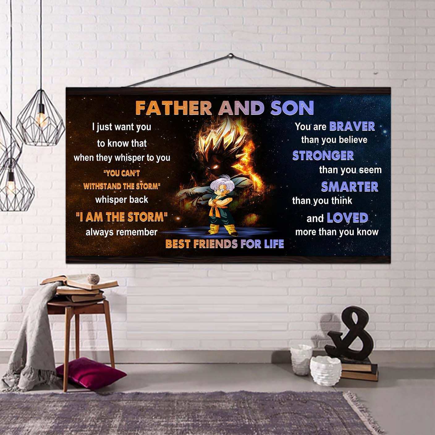 personalized vg to son poster canvas father and son best friends for life - message for your son gifts for him