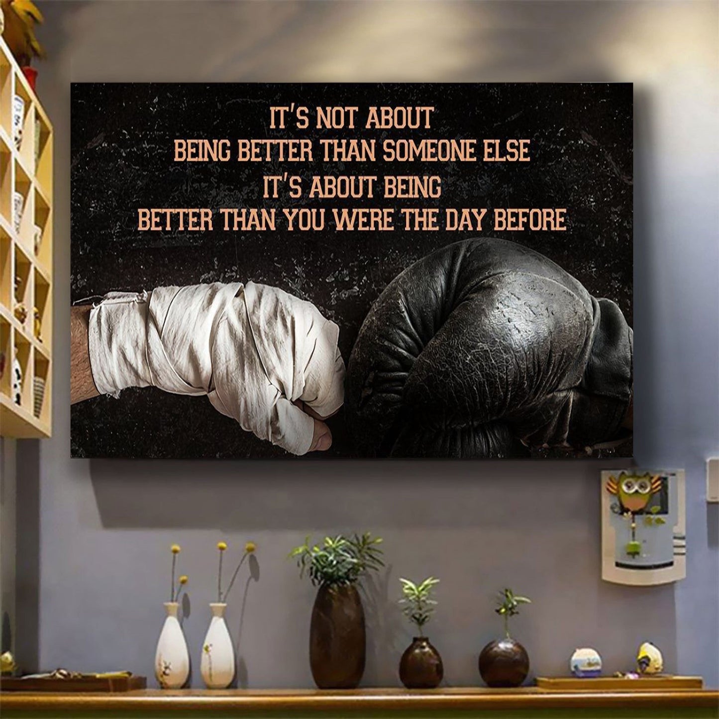 basketball v3 customizable poster canvas - it is not about better than someone else, it is about being better than you were the day before