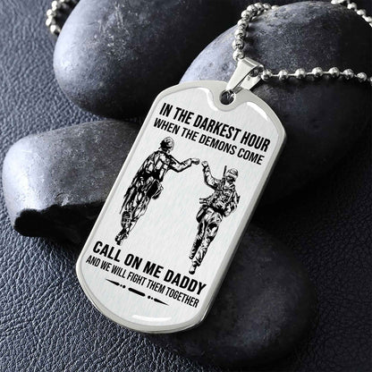 DRB Military Chain Silver Plated 18K Gold Plated Call On Me Daddy Gift For Your Dad