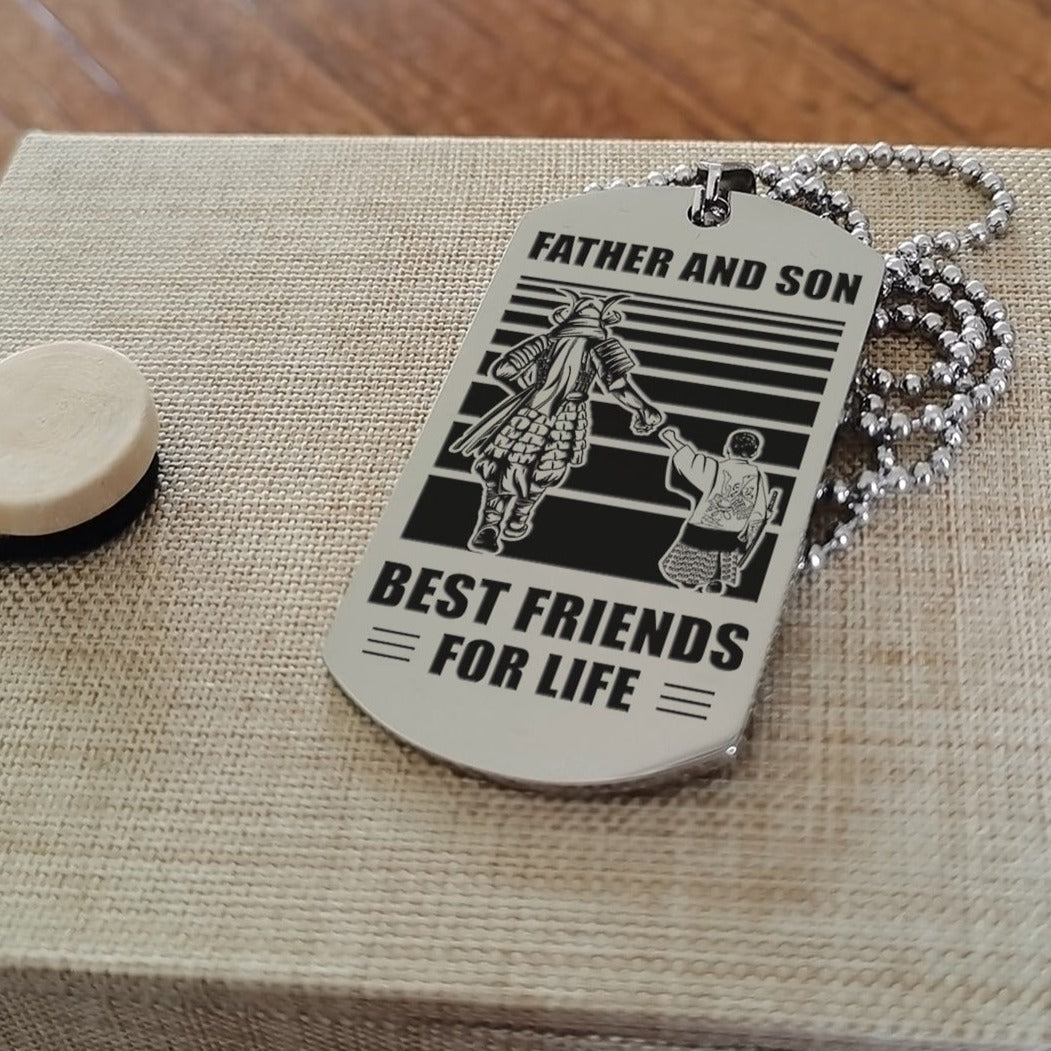 hm12 - customizabled double sided dog tag father and son best friends for life