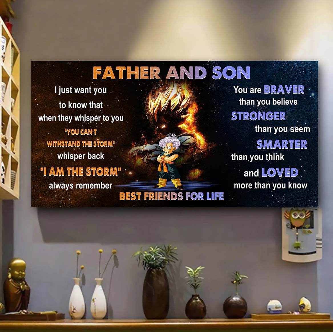 personalized vg to son poster canvas father and son best friends for life - message for your son gifts for him