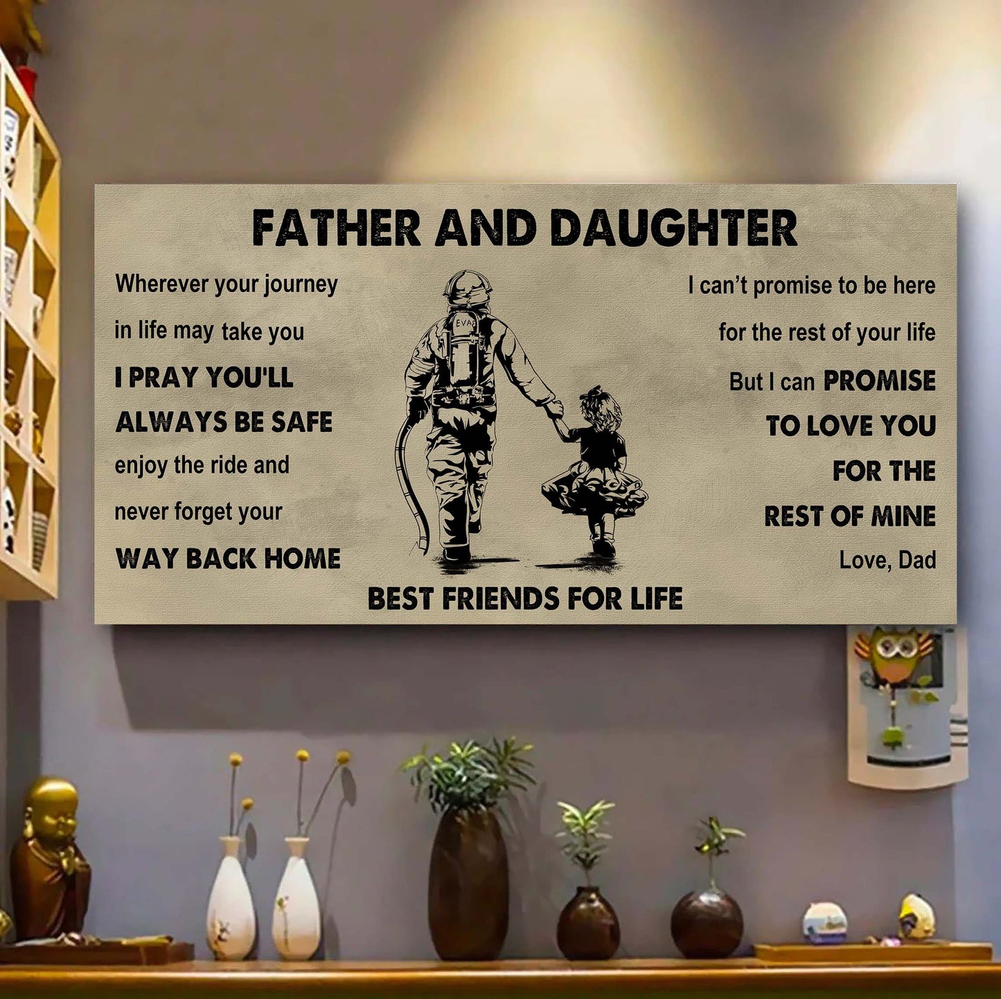 family father and daughter best friends for life - ver 2 never forget your way back home poster canvas gift for daughter from father