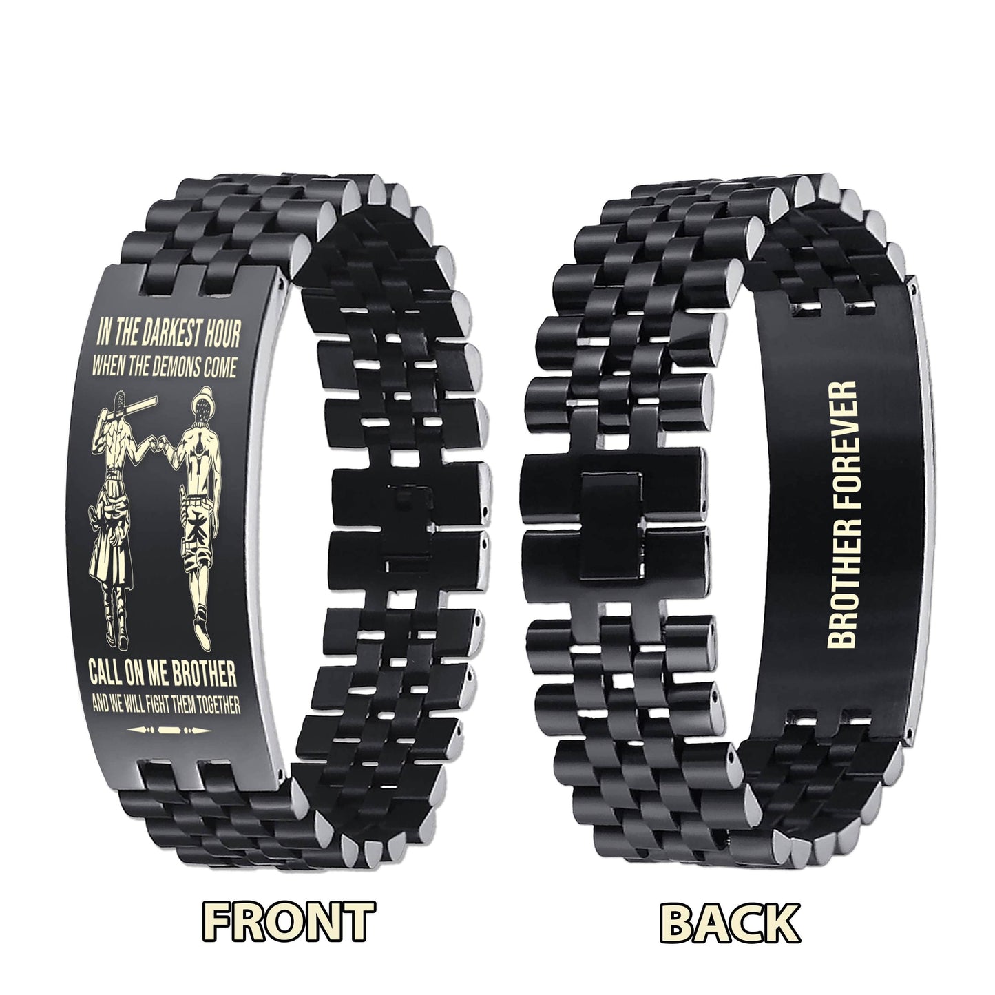 spartan-brother forever customizable engraved brother bracelet double sided gift from brother