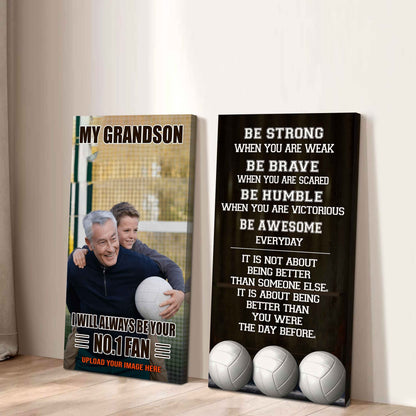 Baseball- My Grandson Be Strong When You Are Weak Be Awesome Everyday Set 2 Canvas Wall Art From Grandpa To Grandson