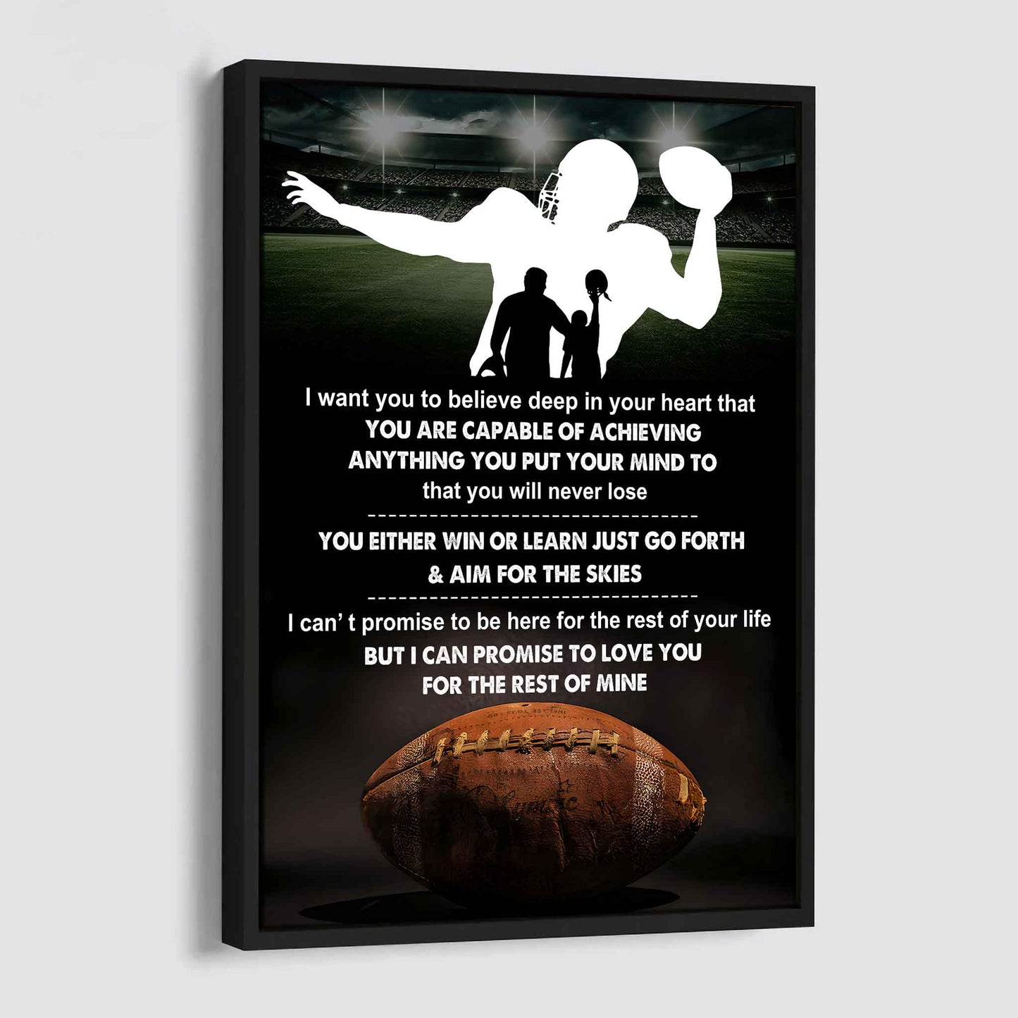 poster canvas to my son you will never lose you either win or learn - i love you gift from dad
