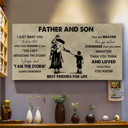 Father And Daughter Best Friends For Life - I Am The Storm Poster Canvas Gift For Daughter From Father-Photo Upload