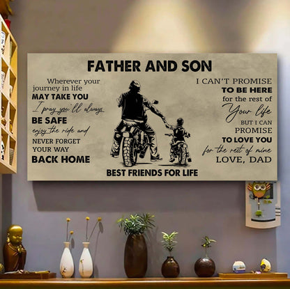 DRB Father And Daughter Best Friends For Life - Never Forget Your Way Back Home Poster Canvas Gift For Daughter From Father