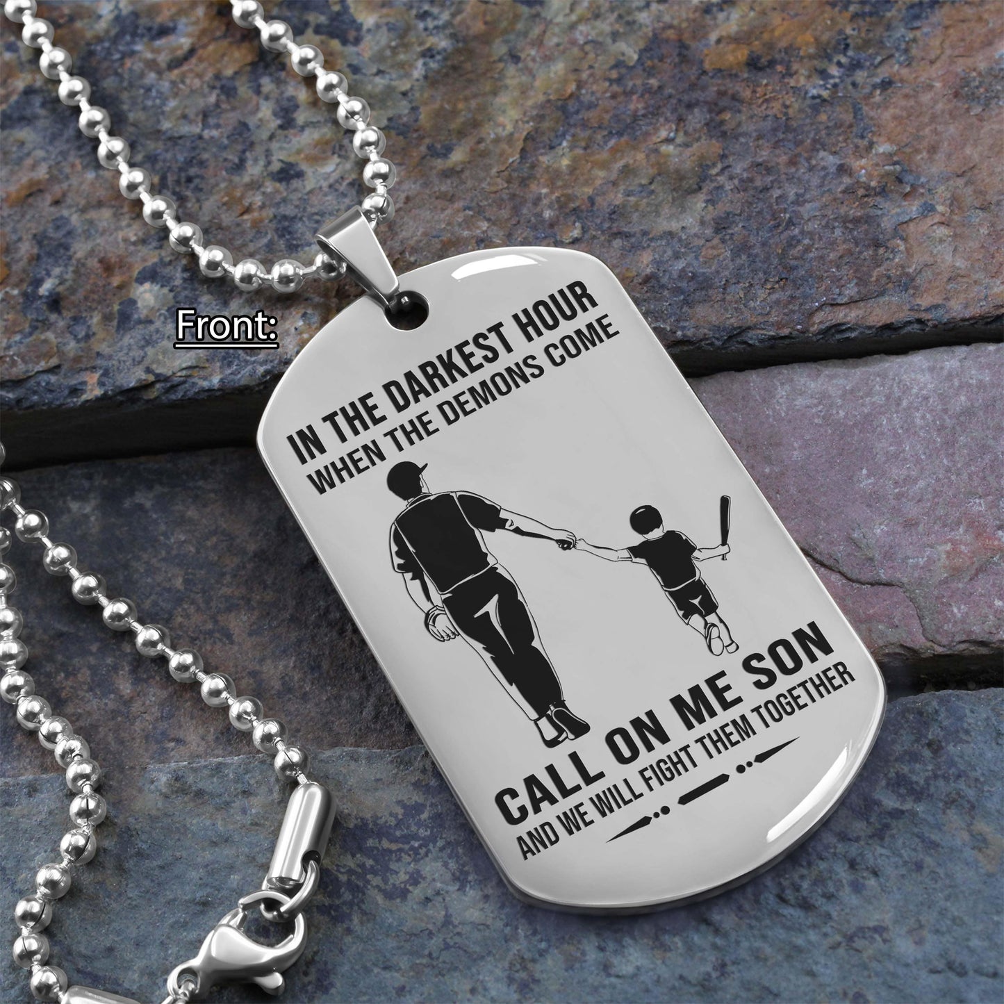 samurai personalized one sided dog tag call on me son and we will fight them together gifts for your son from dad