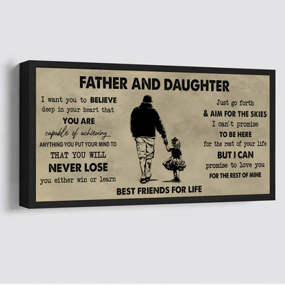 DRB Father And Daughter Best Friend For Life - You Will Never Lose Poster Canvas Gift For Daughter From Father