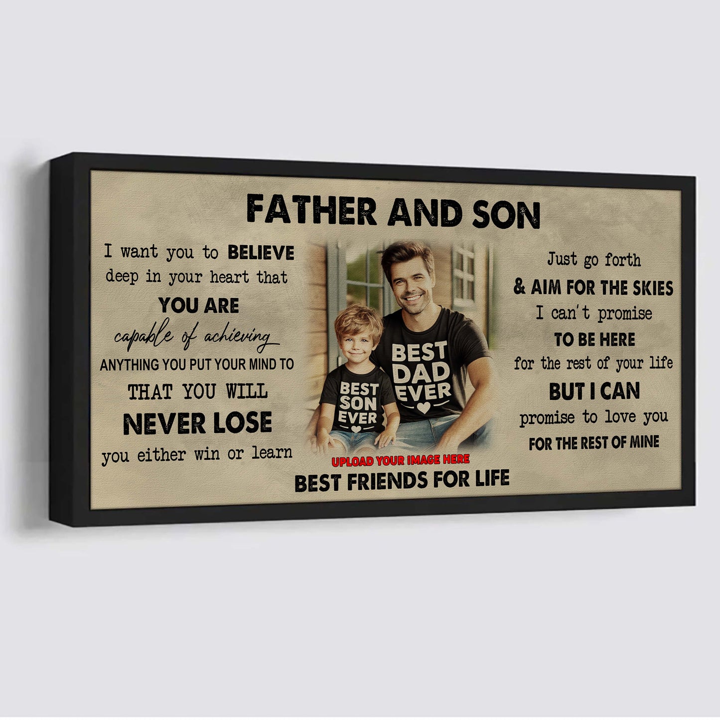 drb father and daughter best friend for life - you will never lose poster canvas gift for daughter from father -photo upload