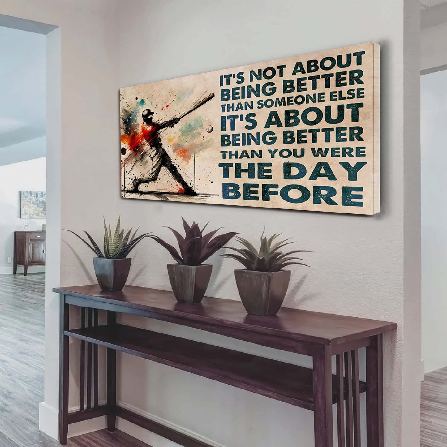 ver 3 water color basketball poster canvas it is not about being better than someone else