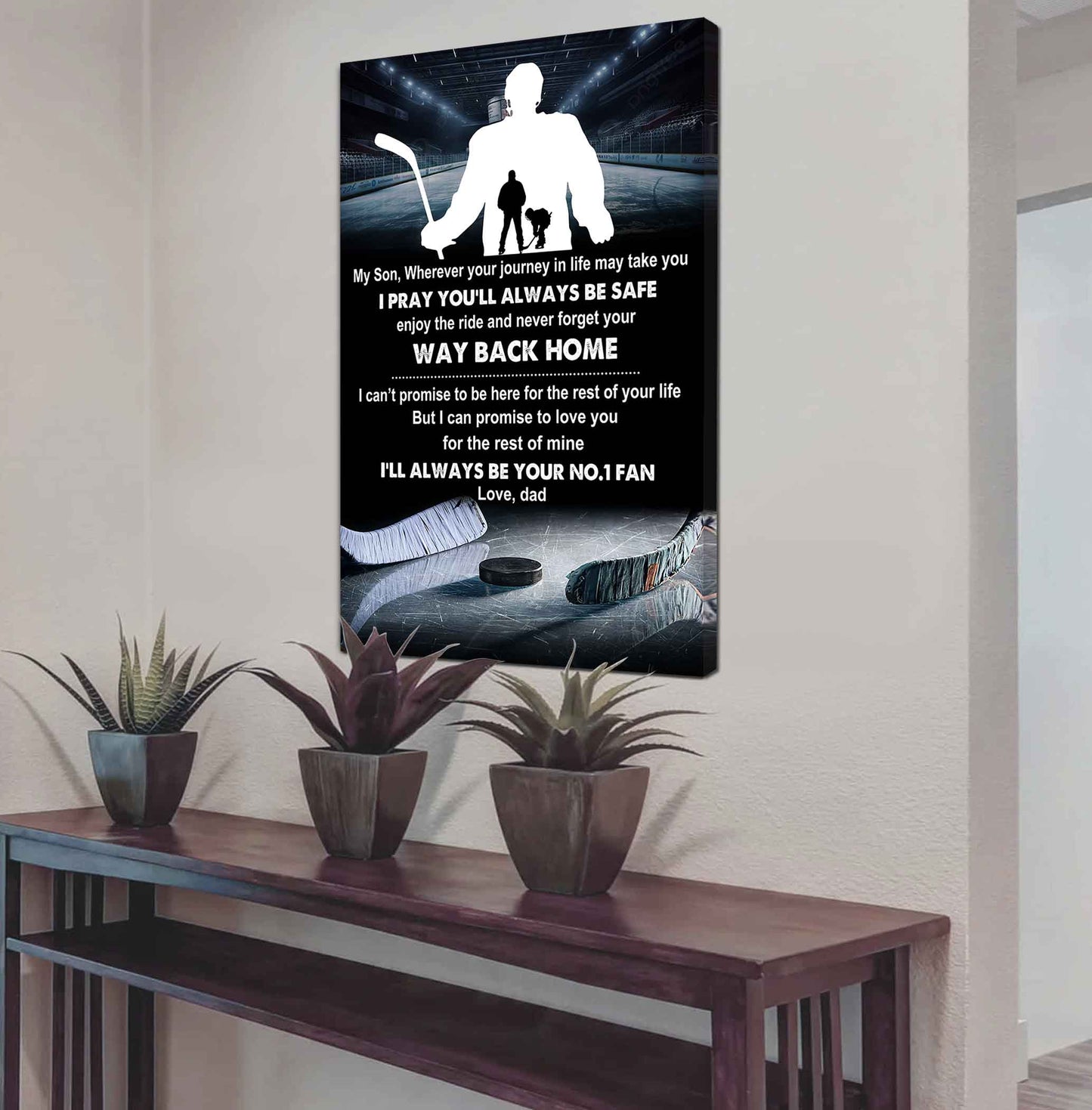 sport poster canvas dad to son - never forget your way back home i will always your no 1 fan
