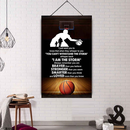Poster Canvas To My Son Whisper Back I Am The Storm Loved More Than You Know Gift From Dad