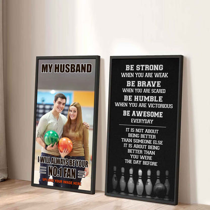 Baseball- Couple To My Husband Be Strong When You Are Weak Be Awesome Everyday Set 2 Canvas Wall Art