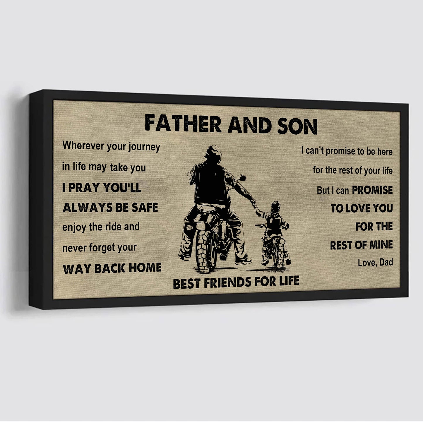 vikings father and son best friends for life - ver 2 never forget your way back home poster canvas gift for son from father