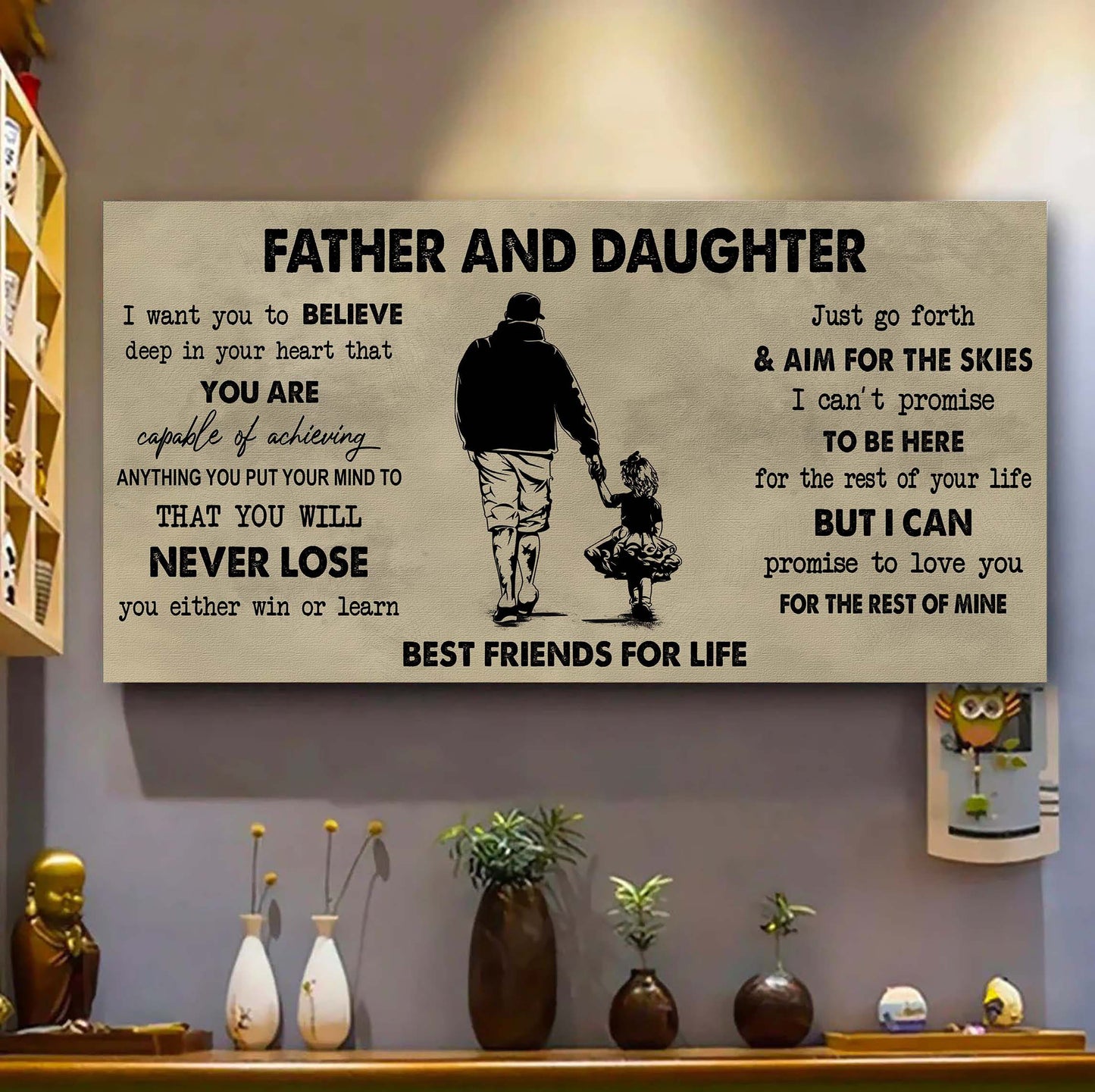 father and son best friend for life - you will never lose poster canvas gift for son from father