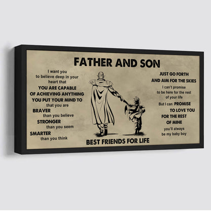 DRB GK Father And Son Best Friends For Life  - That You Are Braver Than You Believe Poster Canvas Gift For Son From Father