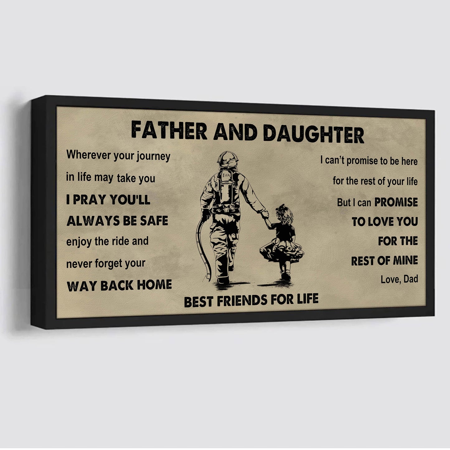 family father and daughter best friends for life - ver 2 never forget your way back home poster canvas gift for daughter from father