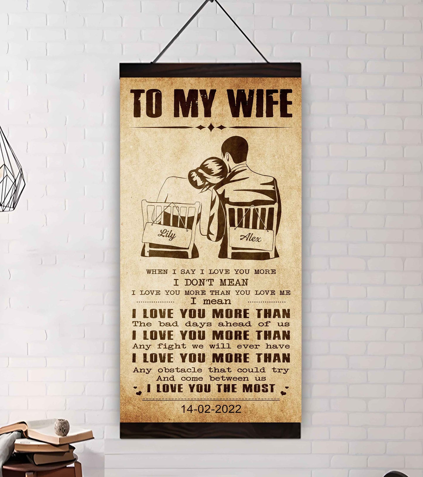 drb vgt- poster canvas to my wife when i say i love you more - i love you the most gift for your wife