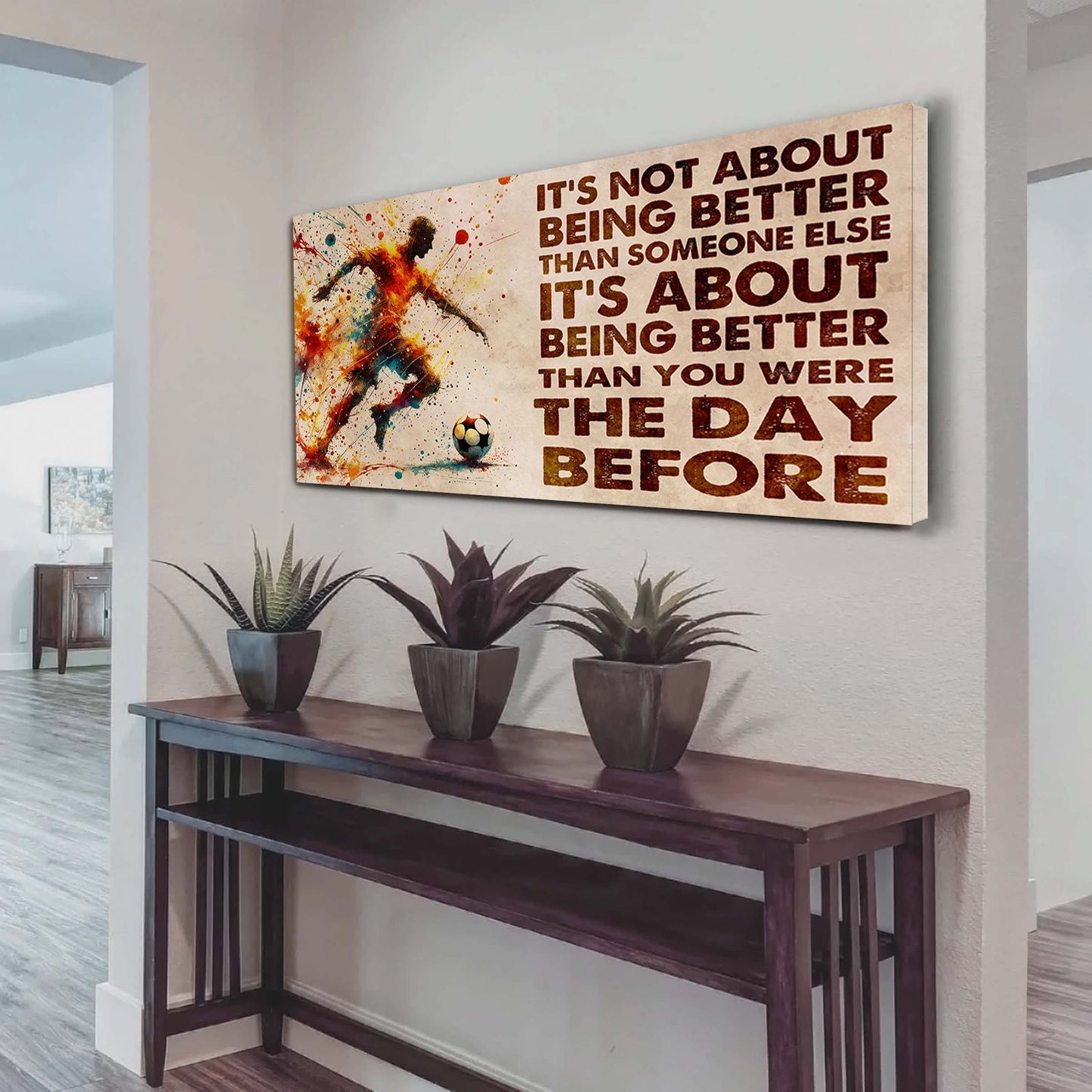 ver 2 water color basketball poster canvas it is not about being better than someone else