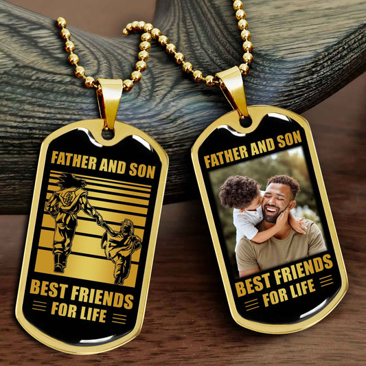 Military Chain Silver Plated 18K Gold Plated Father And Son Best Friend For Life Gift For Your Son