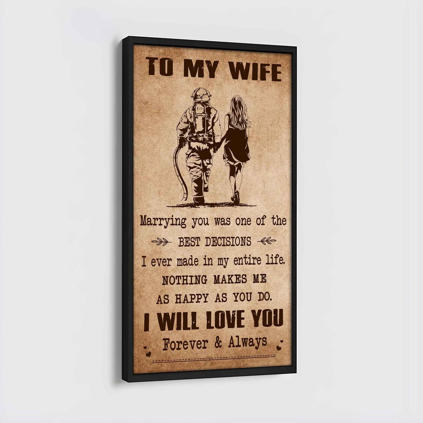 samurai poster canvas to my wife marrying you was one of the best decisions - i will love you forever and always gift for your wife