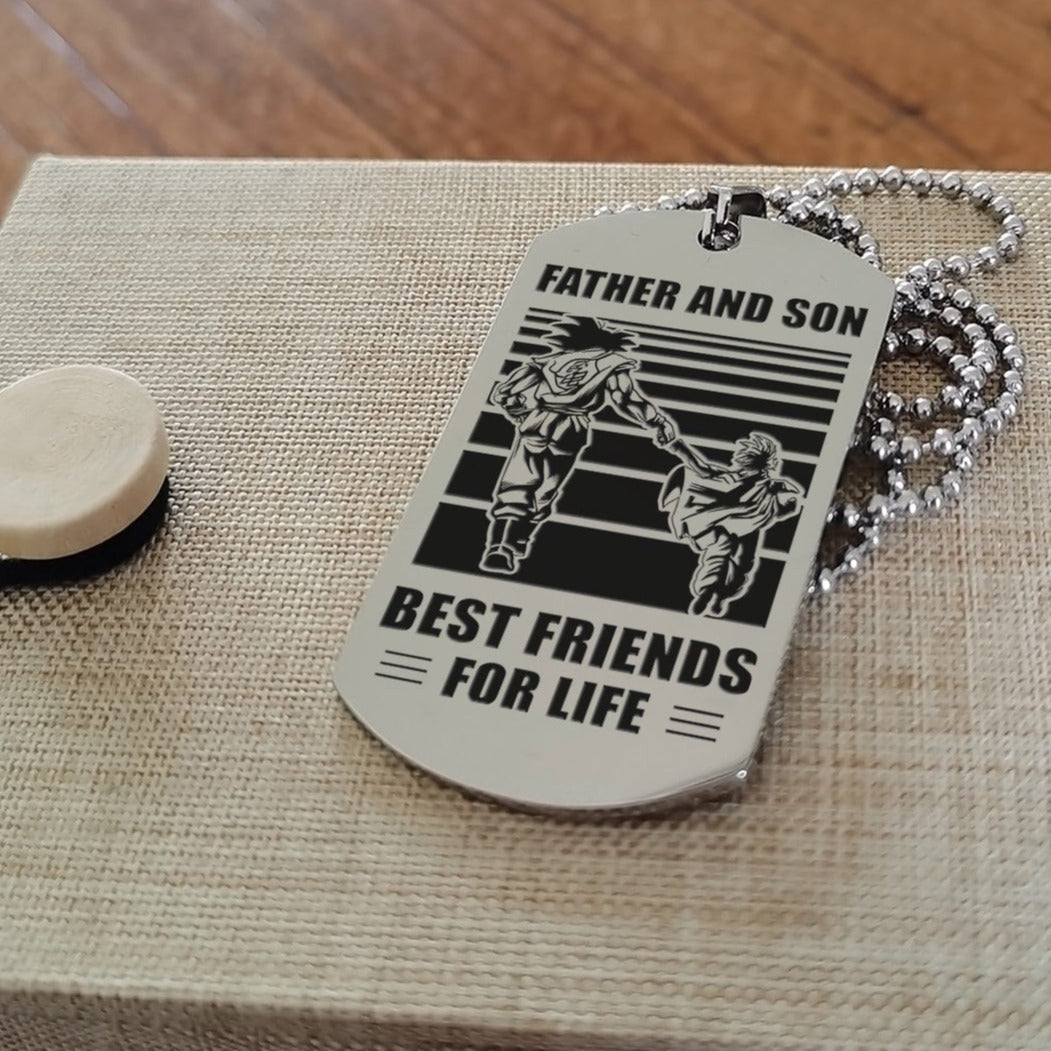 personalized double sided dog tag father and son best friends for life i will be there