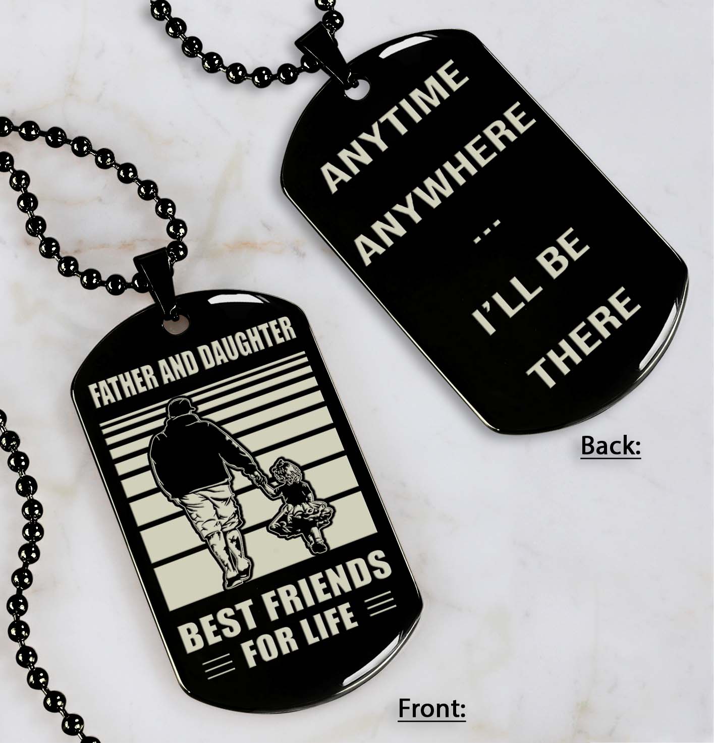 sto-personalized double sided dog tag father and son best friends for life - message on the back side