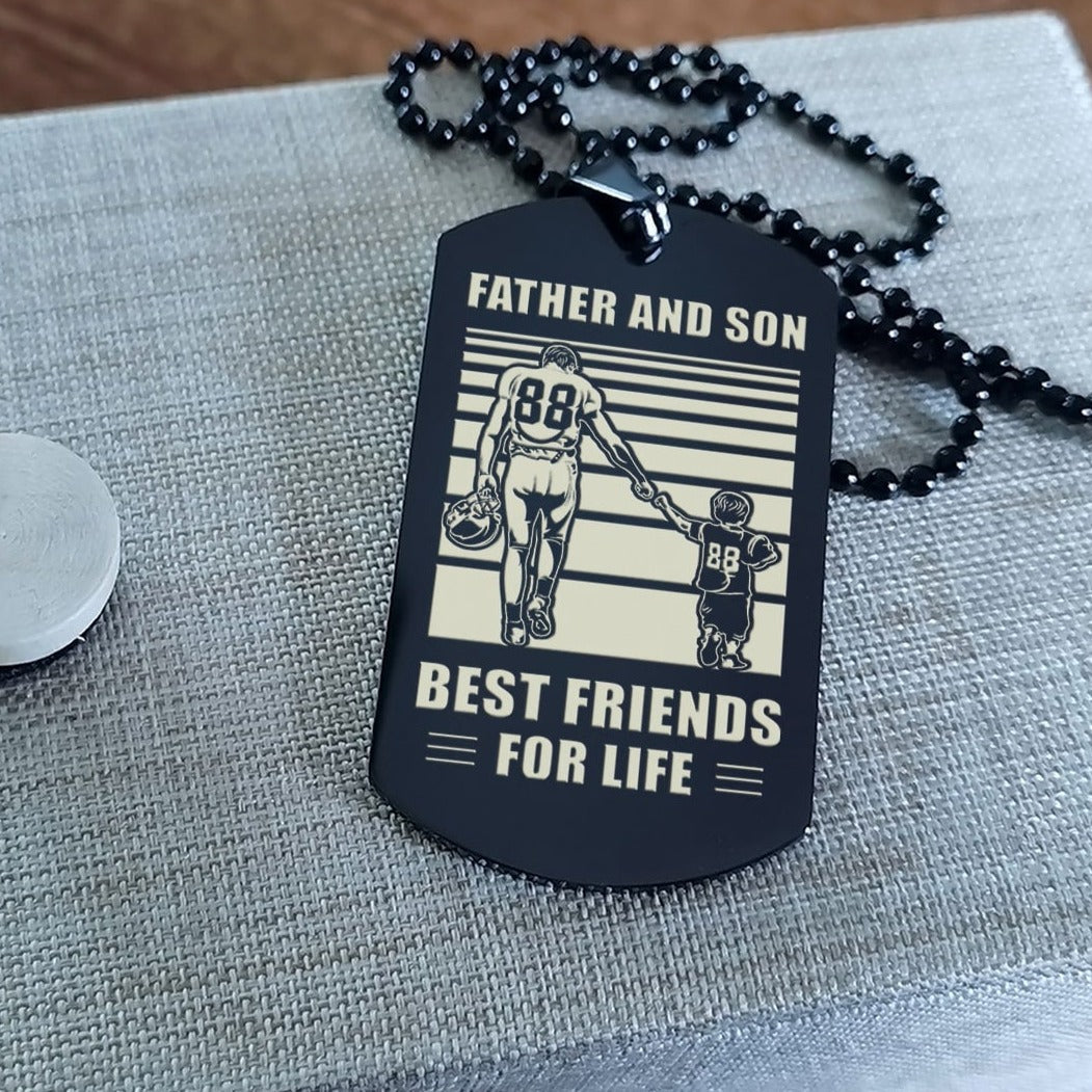 personalized double sided dog tag father and son best friends for life i will be there