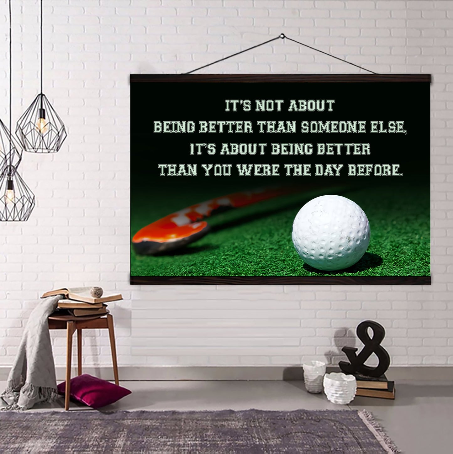 lacrosse customizable poster canvas - it is not about better than someone else, it is about being better than you were the day before