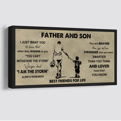 Hockey Father And Son Best Friends For Life - I Am The Storm Poster Canvas Gift For Son From Father