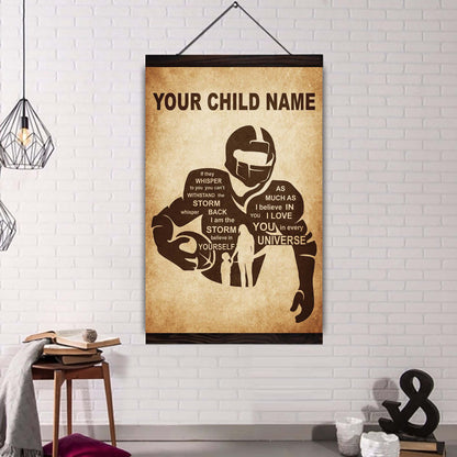 Personalized Your Child Name From Mom To Son Basketball Poster Canvas If They Whisper To You - I Love You In Every Universe