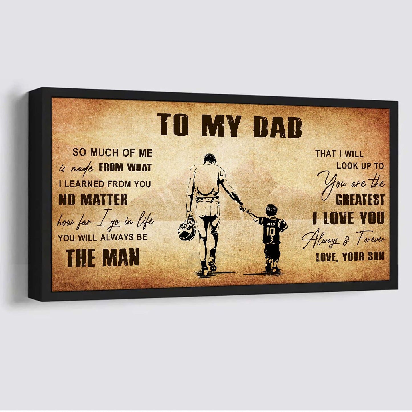 family to my dad - you are the greatest i love you poster canvas from son to father gifts for father