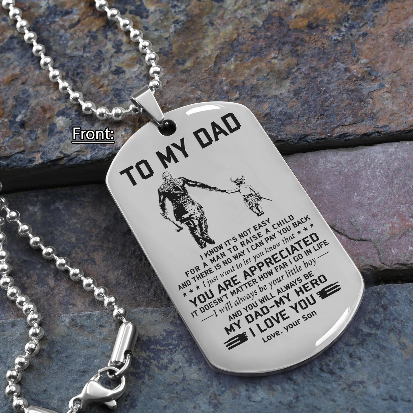 to my dad one side engrave dog tag gift for your dad your father