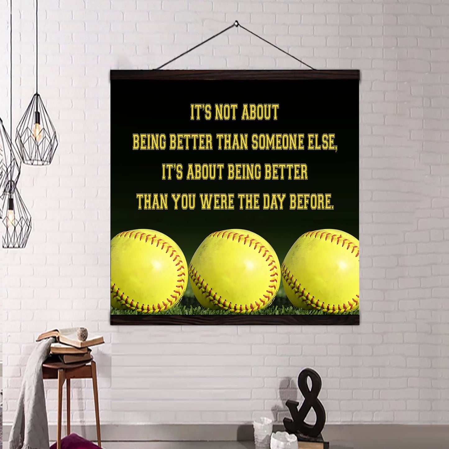 basketball square poster canvas it's not about being better than someone else it's about being better than you were the day before