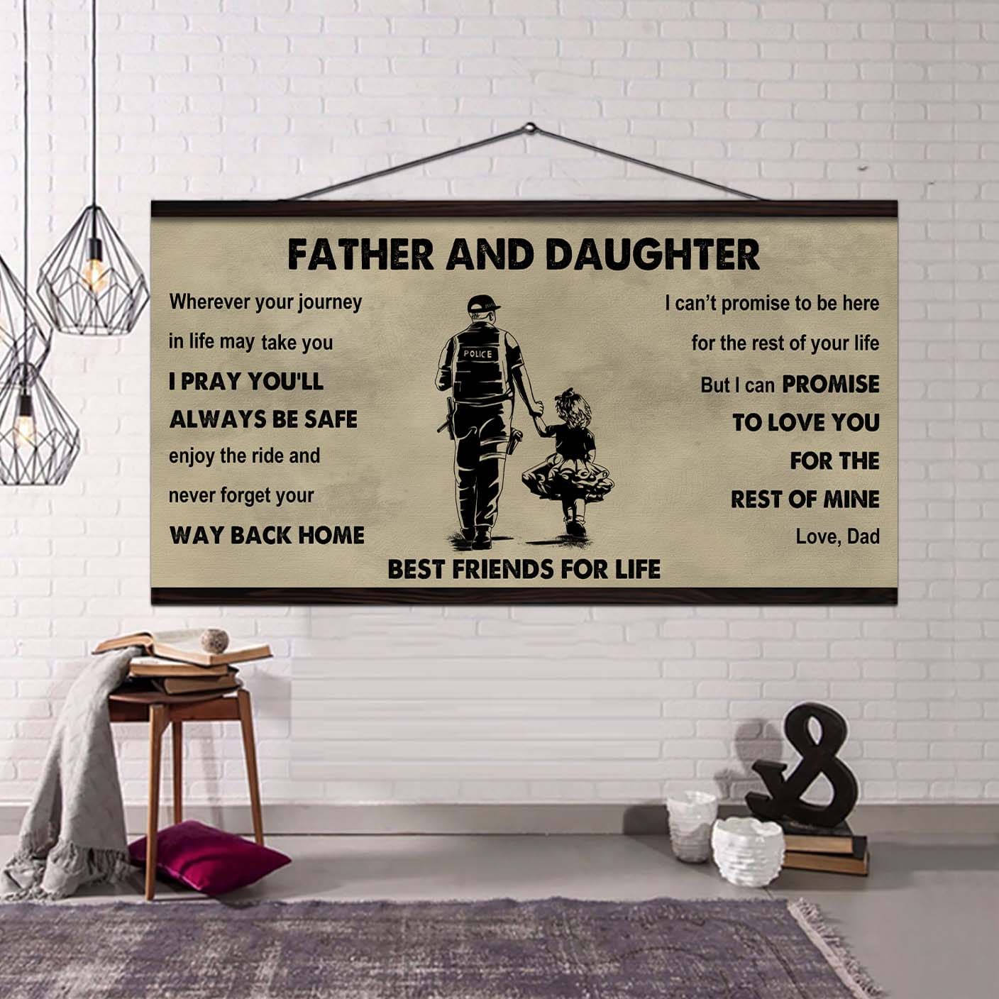 family father and daughter best friends for life - ver 2 never forget your way back home poster canvas gift for daughter from father