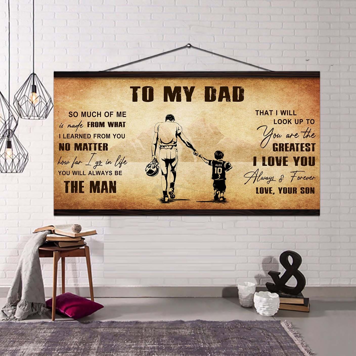 family to my dad - you are the greatest i love you poster canvas from son to father gifts for father