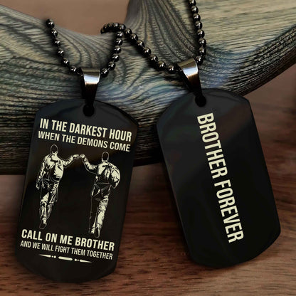 Cowboy Customizable engraved black dog tag double sided gift from brother, brother forevers