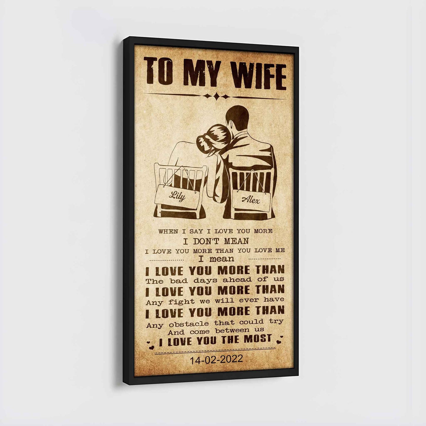 drb vgt- poster canvas to my wife when i say i love you more - i love you the most gift for your wife