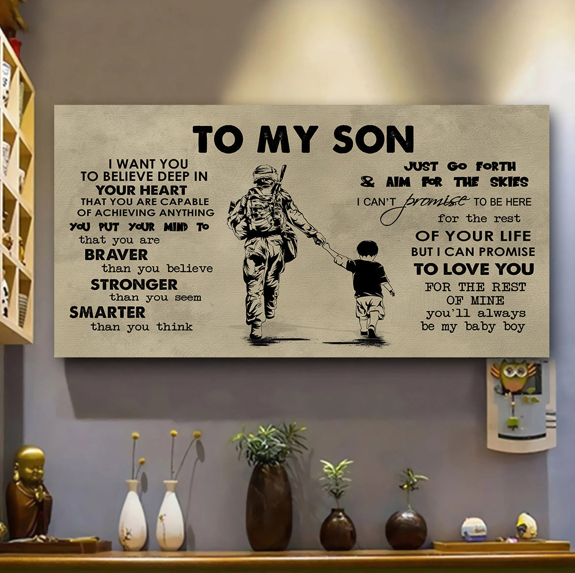 baseball to my son- i want you to believe- canvas poster