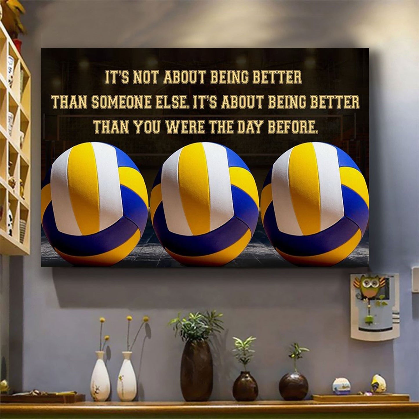 gymnastics customizable poster canvas - it is not about better than someone else, it is about being better than you were the day before