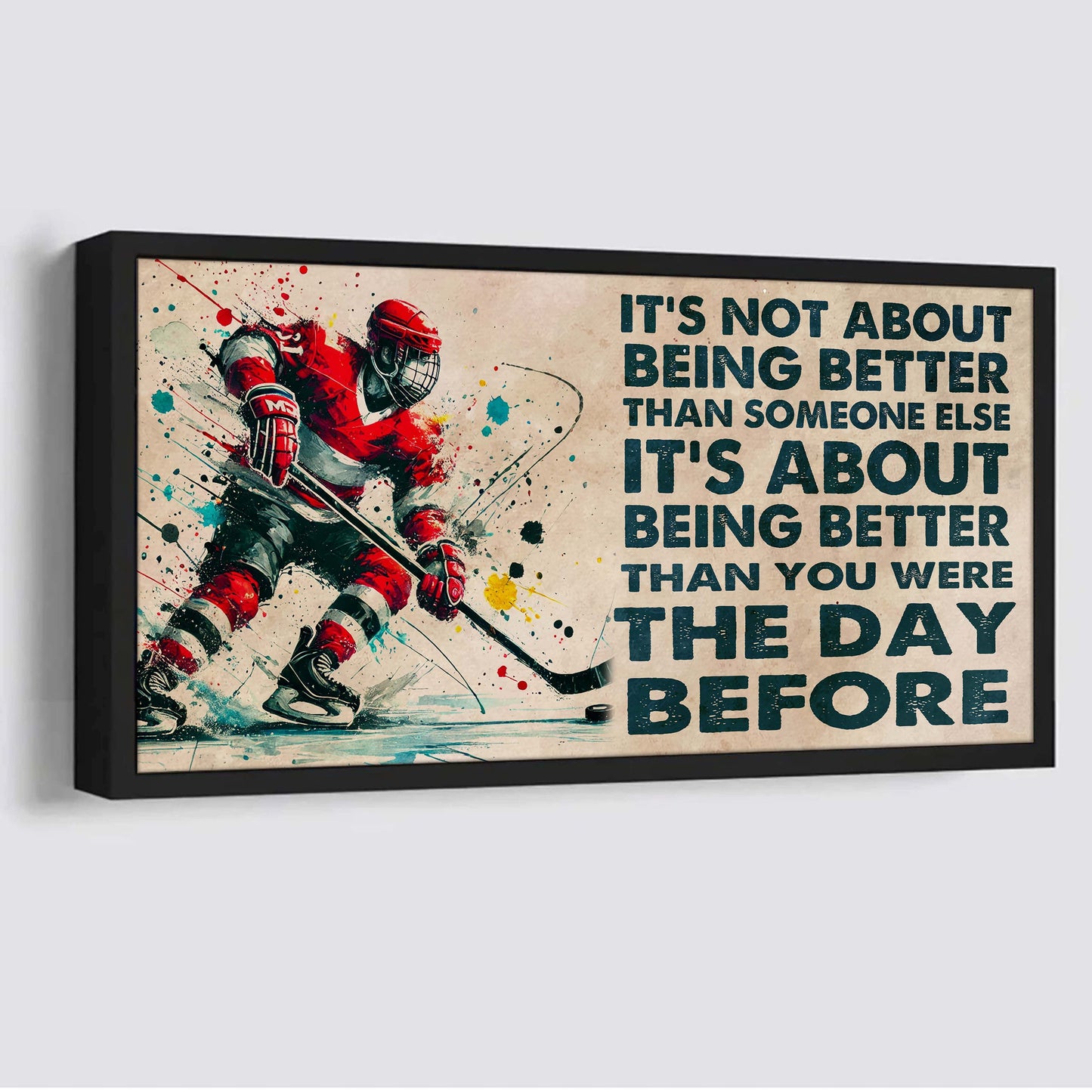 ver 3 water color soccer poster canvas it is not about being better than someone else