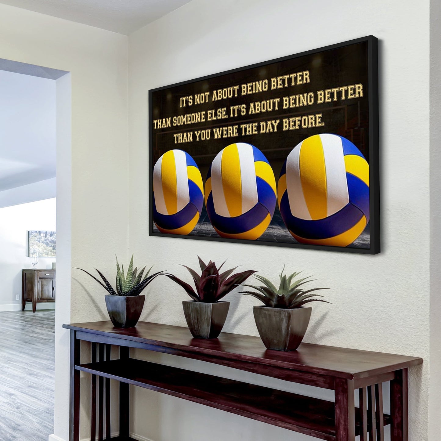 squash ball customizable poster canvas - it is not about better than someone else, it is about being better than you were the day before