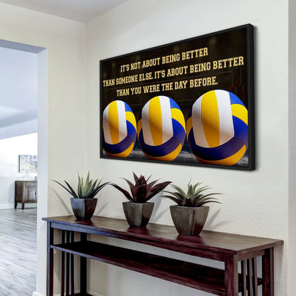 Basketball customizable poster canvas - It is not about better than someone else, It is about being better than you were the day before