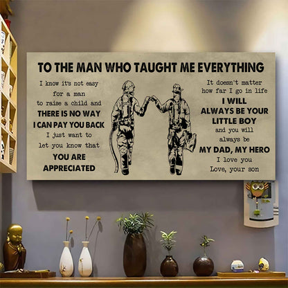 Samurai Poster Horizontal Canvas To My Dad I Know It's Not Easy To Raise A Child I Will Always Be Your Little Boy Gift From Son To Dad