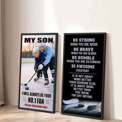 Baseball- My Son Be Strong When You Are Weak Be Awesome Everyday Set 2 Canvas Wall Art From Dad To Son