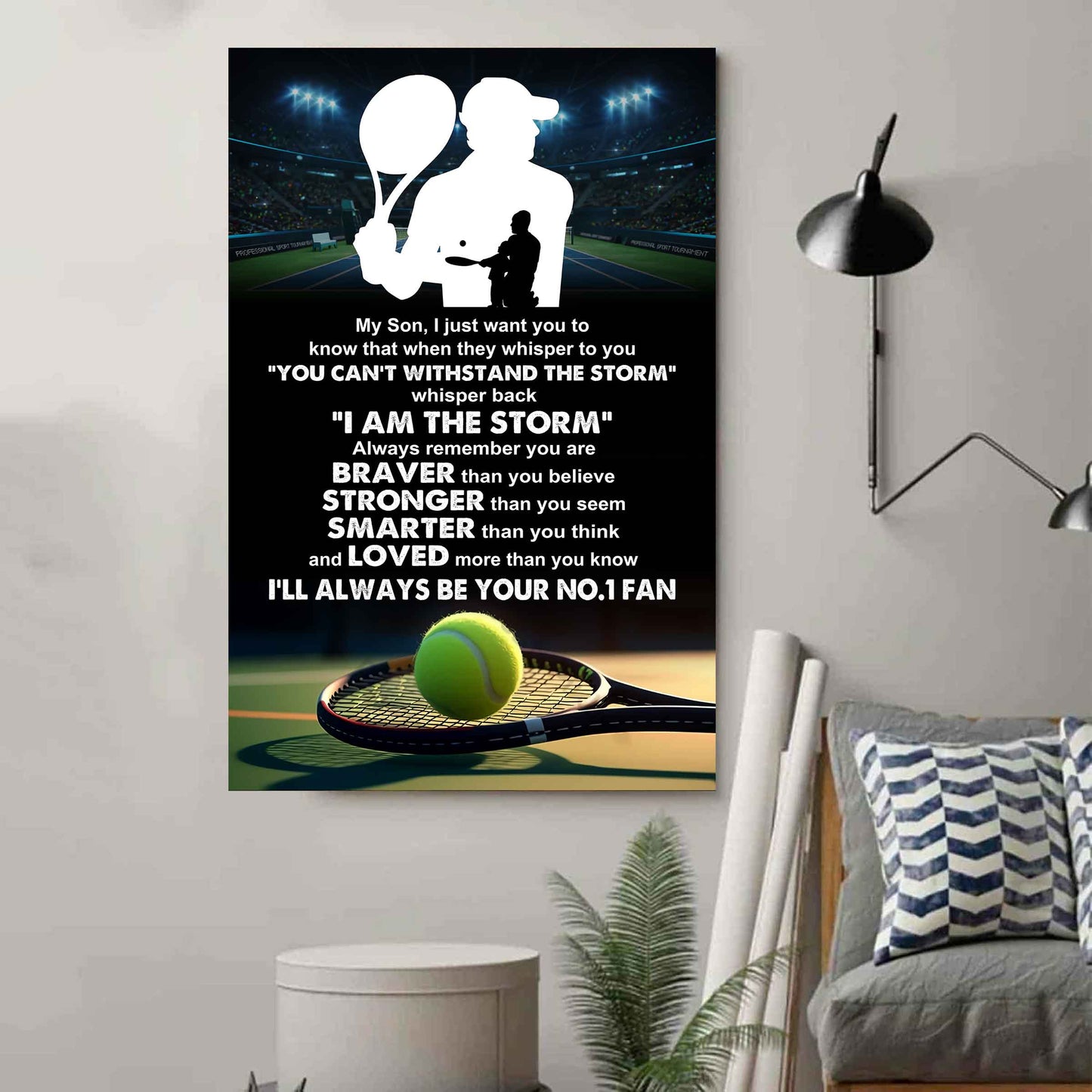 Sport Poster Canvas Dad To Son - Whisper Back I Am The Storm I Will Always Your No 1 Fan