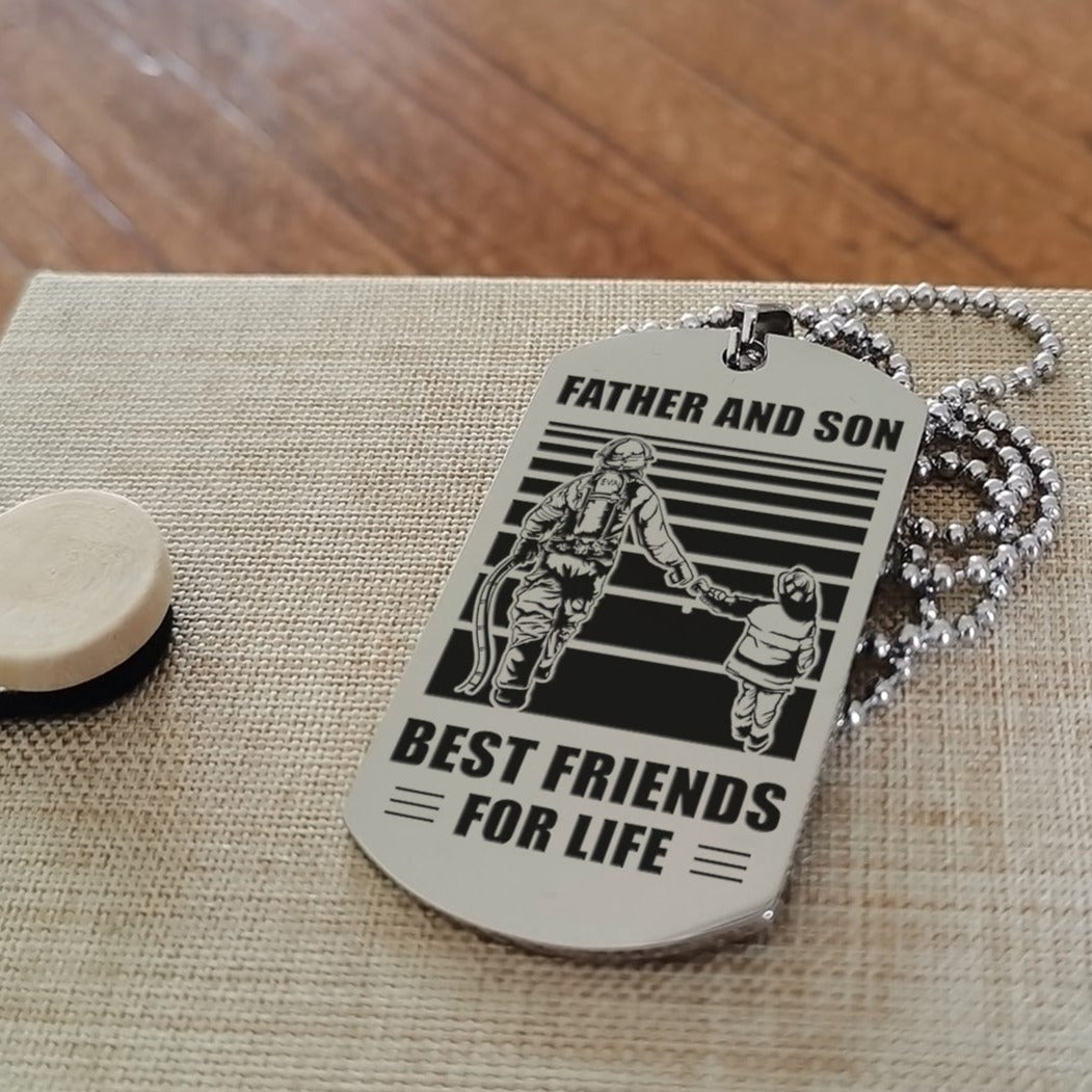 hm12 - customizabled double sided dog tag father and son best friends for life