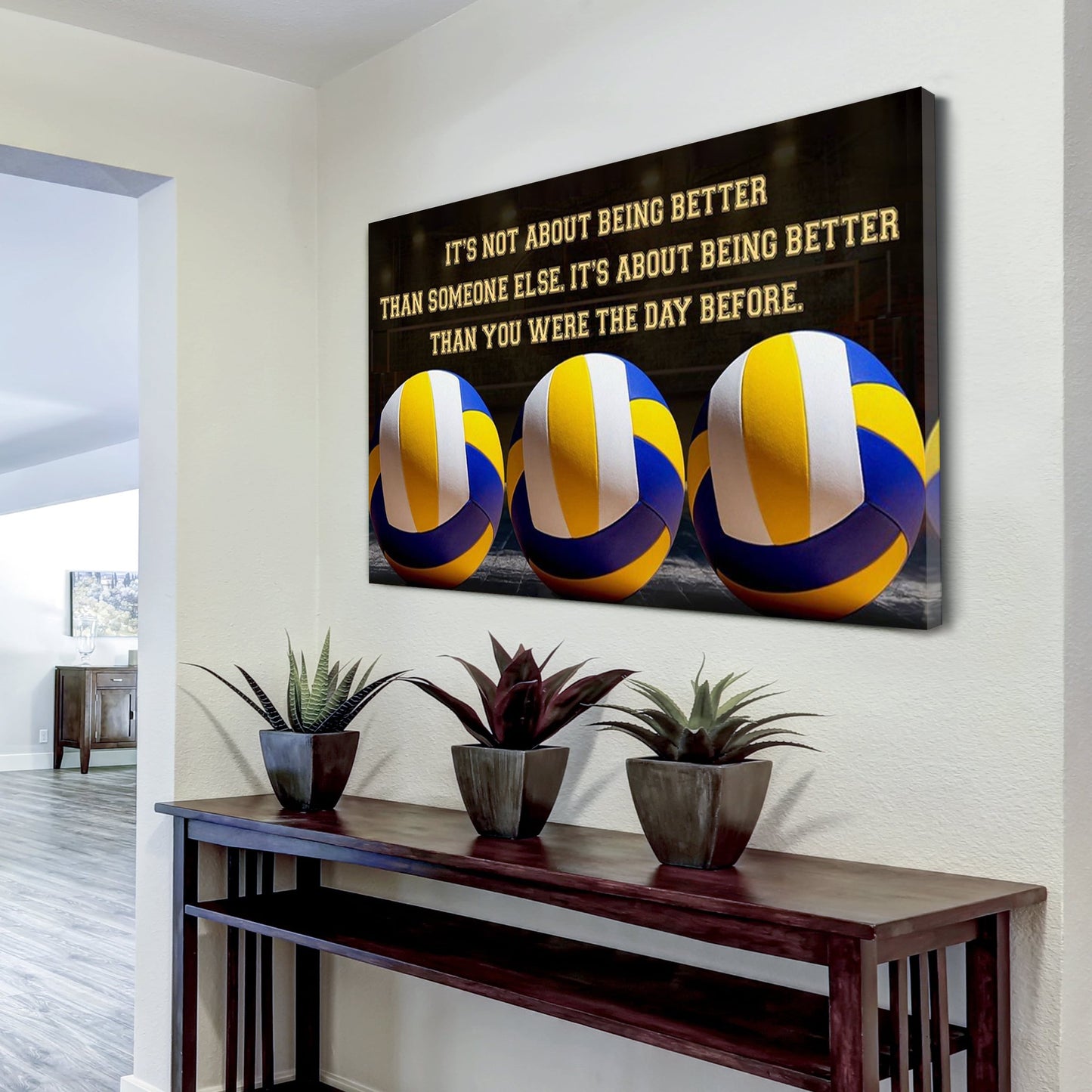 running customizable poster canvas - it is not about better than someone else, it is about being better than you were the day before